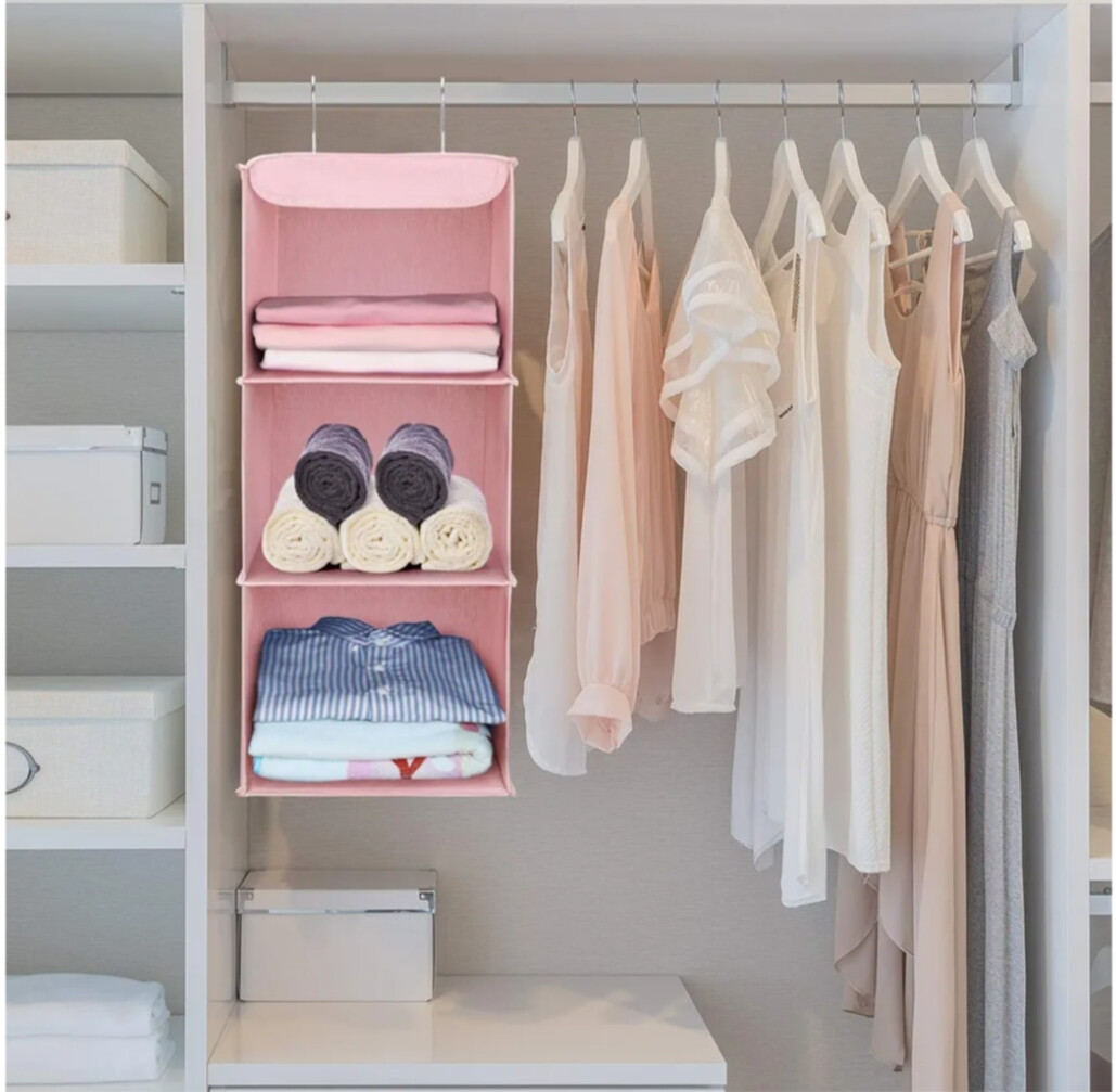 3 Tiers Wardrobe Storage Organiser Closet Organizer