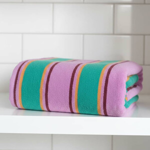 Pink Striped Bath Towel
