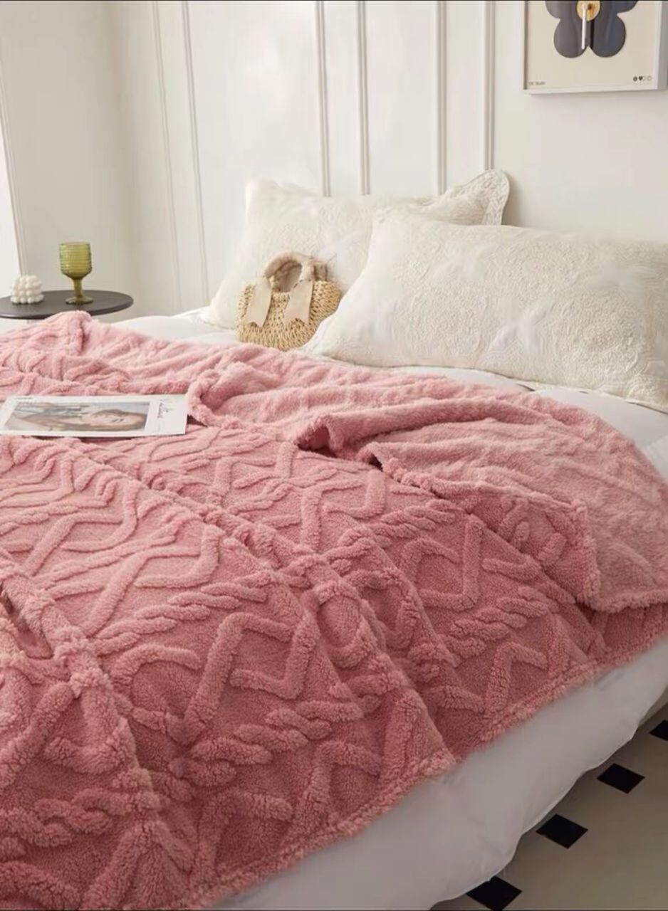 Cozy Cable-Knit Fleece Blanket