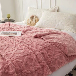 Cozy Cable-Knit Fleece Blanket
