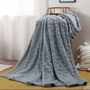 Cozy Cable-Knit Fleece Blanket