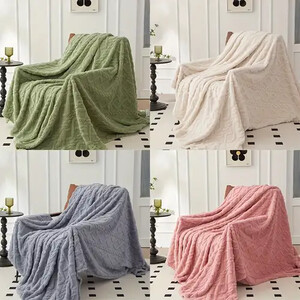 Cozy Cable-Knit Fleece Blanket