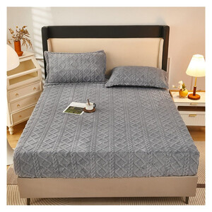 Plush Cable-Knit Mattress Protector