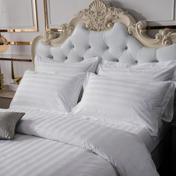Luxury 100% Cotton Striped Duvet Cover Set