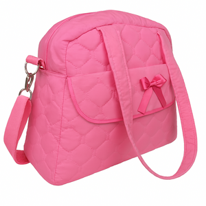 Pink Quilted Bow Diaper Bag