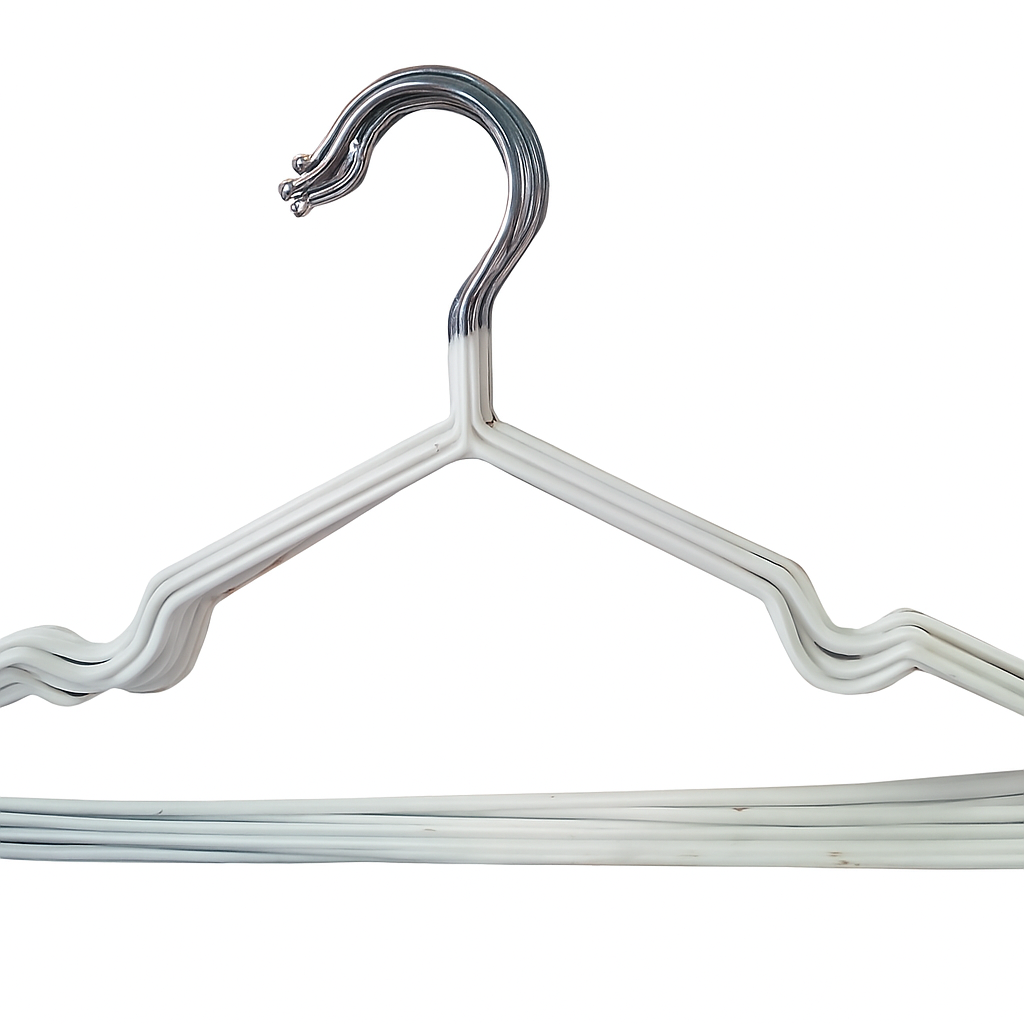 10pc White Metallic Hanger Set