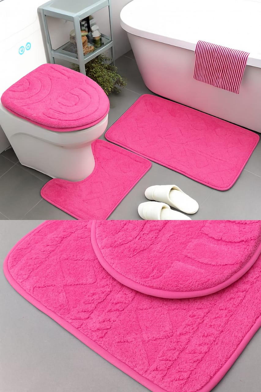 3-Piece Microfiber Bathroom Rug Set