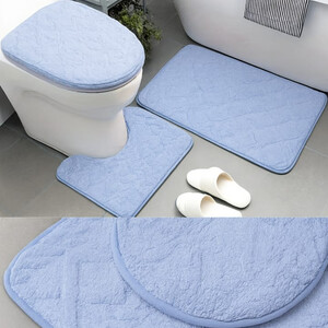 3-Piece Microfiber Bathroom Rug Set