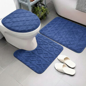 3-Piece Microfiber Bathroom Rug Set