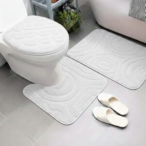 3-Piece Microfiber Bathroom Rug Set