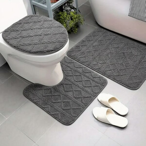 3-Piece Microfiber Bathroom Rug Set